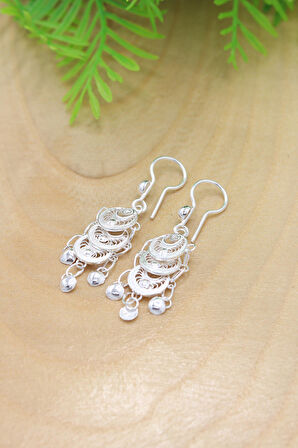 Pullu Model Telkari Kadın Gümüş Küpe 201022145