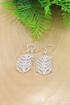 Sallantılı Model Telkari Kadın Gümüş Küpe 201022148