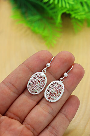 Oval Model Telkari Kadın Gümüş Küpe 201022153