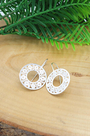 Halka Model Telkari Kadın Gümüş Küpe 201022161