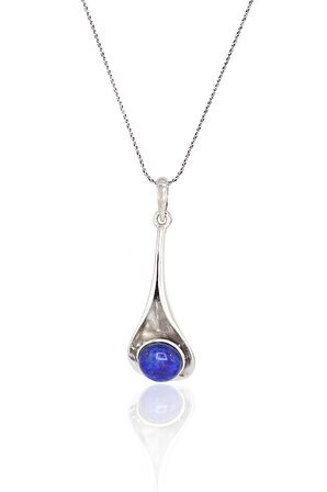Lapis Lazuli Taşlı Kadın Gümüş Otantik Kolye 201022875