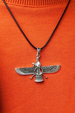 Markazit Taşlı Küçük Boy Unisex Ahura Mazda Gümüş Kolye SS 201022957