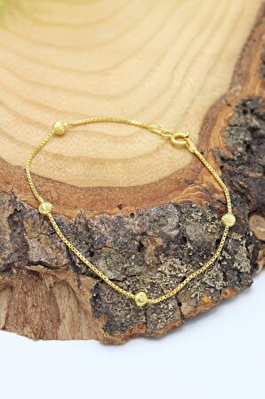 Toplu Dorika Model Gold Kaplama 925 Ayar Gümüş Bileklik 201022973