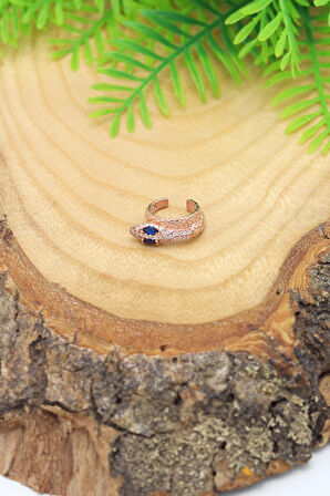 Safir Taşlı Roslu Kıkırdak 925 Ayar Gümüş Kadın Küpe 201022984