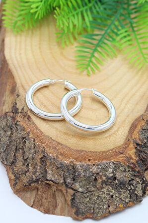 40 mm Halka Model 925 Ayar Gümüş Küpe 201023004