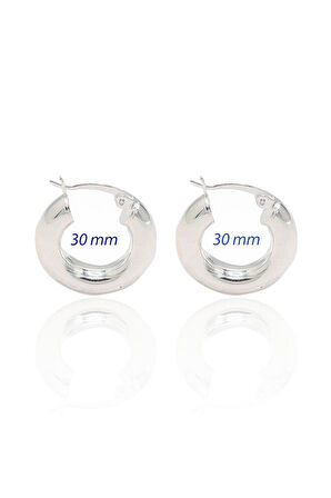 30 mm Halka Model 925 Ayar Gümüş Küpe 201023005