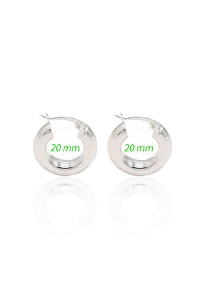 20 mm Halka Model 925 Ayar Gümüş Küpe 201023006