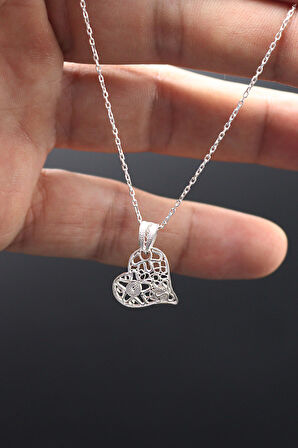 Kalp Model Telkari 925 Ayar Gümüş Kolye 201023017