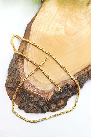 Zirkon Taşlı Altın Kaplama 925 Ayar Gümüş Zincir Kolye 201023125