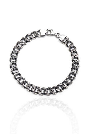 925 Ayar Gümüş Erkek Oksitli Burgu Bileklik 201023128