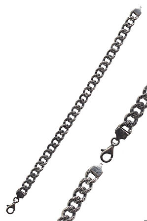 925 Ayar Gümüş Erkek Oksitli Burgu Bileklik 201023128