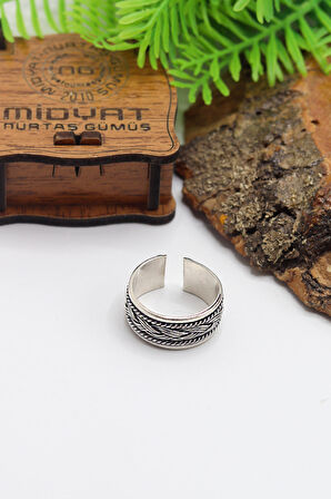 Örgü Model 925 Ayar Gümüş Erkek Yüzük 201023203