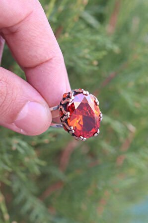 Paraiba Taşlı Eskitilmiş El işi Gümüş Yüzük 201023376