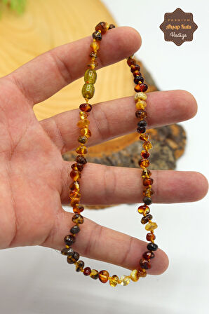 Orijinal Fosilli Ukrayna Damla Kehribar Çocuk Kolyesi 201023497