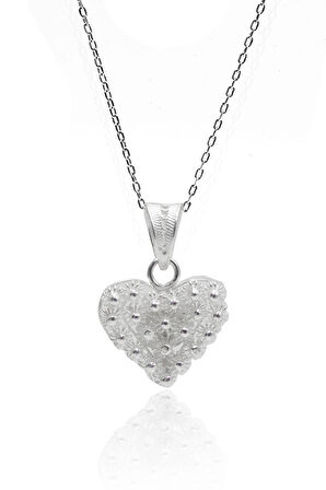 Bereket Kalp Tasarım 925 Ayar Gümüş Saf Telkari Kolye 201023531