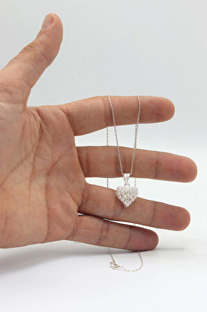 Bereket Kalp Tasarım 925 Ayar Gümüş Saf Telkari Kolye 201023531