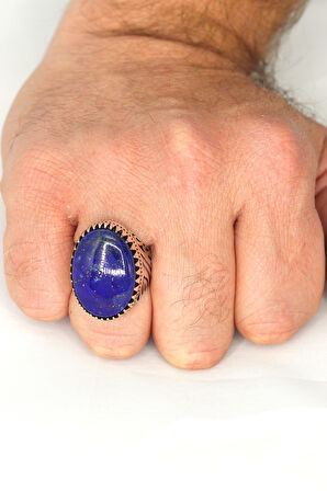 Lapis Lazuli Taşlı 925 Ayar Gümüş Erkek Yüzük 201023697