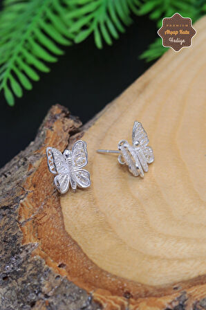 Kelebek Tasarım 925 Ayar Gümüş Telkari Kadın Küpe 201023950