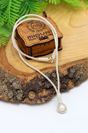 İnci Taşlı 1000 Ayar Kazaziye Gümüş Gerdanlık Kadın Kolye 201024111