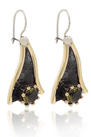 Zultanit Taşlı Sallantılı Model El işçiliği Otantik Gümüş Üçlü Set 201024123