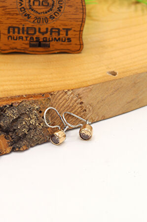 Sitrin Taşlı Otantik Gümüş Kadın Küpe 201024125