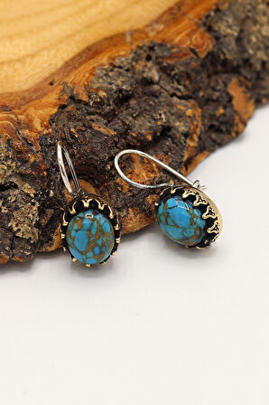 Firuze Taşlı Otantik Gümüş Kadın Küpe 201024129