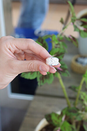 Yöresel Hasır Model El işçiliği 925 Ayar Gümüş Kadın Yüzük 201024193