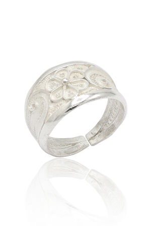 Yöresel Hasır Model El işçiliği 925 Ayar Gümüş Kadın Yüzük 201024193