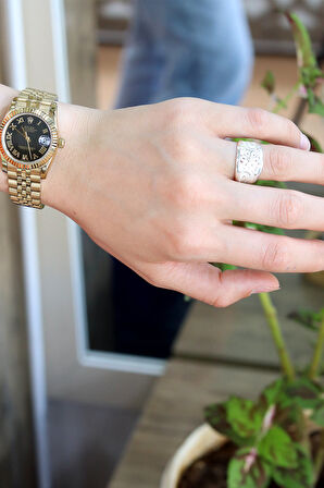 Yöresel Hasır Model El işçiliği 925 Ayar Gümüş Kadın Yüzük 201024193