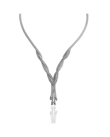 Dorika Model El işi Gerdanlıklı Gümüş Takı Seti (Rodyum Kaplama) 201024249