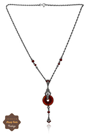 Akik Taşlı Halka Tasarım Markazit Taşlı Gümüş Kadın Gerdanlık 201024263