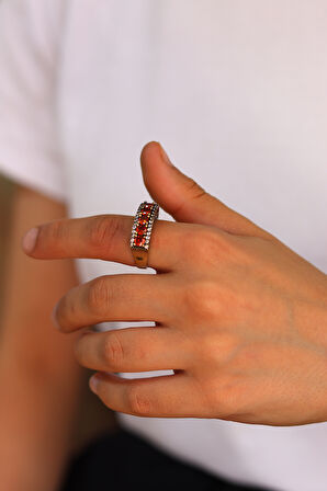 Lal Taşlı Beştaş Model Otantik Kadın Gümüş Yüzük 201024340