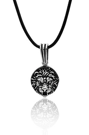 Aslan Kafası Model 925 Ayar Gümüş Erkek Kolye 201024345