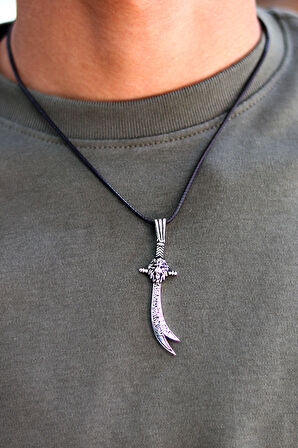 Hz Ali Zülfikar Tasarım 925 Ayar Gümüş Erkek Kolye 201024346