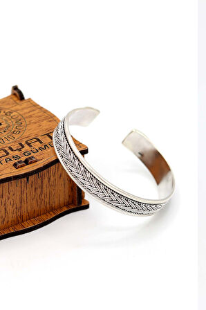 Örgü Model 925 Ayar Saf Gümüş Unisex Hasır Bilezik 201024394