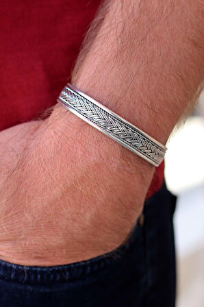 Örgü Model 925 Ayar Saf Gümüş Unisex Hasır Bilezik 201024394