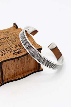 7 Sıra Hasır Model 925 Ayar Saf Gümüş Unisex Hasır Bilezik 201024396