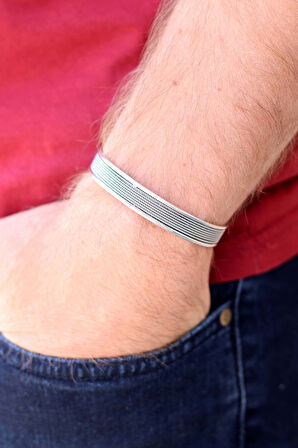 7 Sıra Hasır Model 925 Ayar Saf Gümüş Unisex Hasır Bilezik 201024396