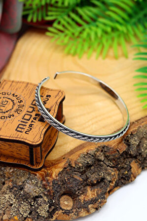 Tek Sıra Örgü Model 925 Ayar Saf Gümüş Unisex Hasır Bilezik 201024397