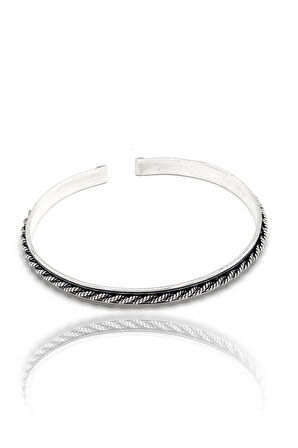 Tek Sıra Örgü Model 925 Ayar Saf Gümüş Unisex Hasır Bilezik 201024397