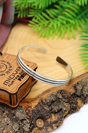 2 Sıra Hasır Model 925 Ayar Saf Gümüş Unisex Hasır Bilezik 201024401