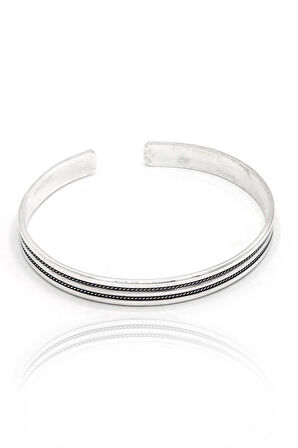 2 Sıra Hasır Model 925 Ayar Saf Gümüş Unisex Hasır Bilezik 201024401