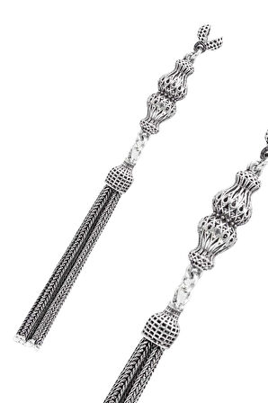 Kaküllü Sallantılı Model 925 Ayar Gümüş Tesbih Püsükülü 201024403