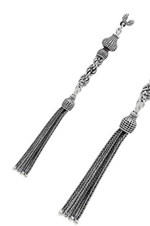 Sallantılı Örgü Model 925 Ayar Gümüş Tesbih Püsükülü 201024405