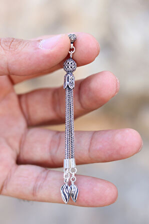 Sallantılı 3'lü İvme Model 925 Ayar Gümüş Tesbih Püsükülü 201024406