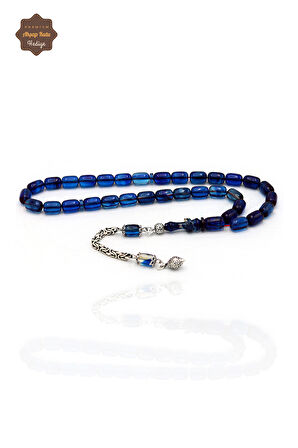 Hareli Mavi Kapsül Kesim Gümüş Püsküllü Ateş Kehribar Tesbih 201024410