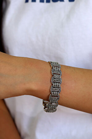 Prenses Model Markazit Taşlı Kadın Gümüş Bileklik 201024434