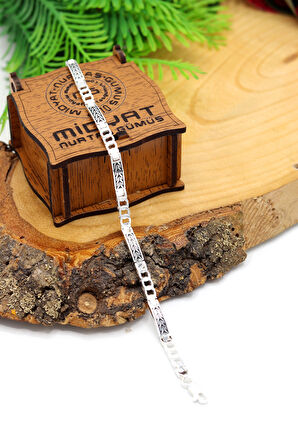 Başak Model 925 Ayar Saf Gümüş Erkek Bileklik 201024444