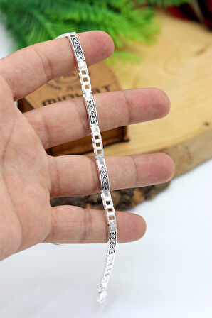 Başak Model 925 Ayar Saf Gümüş Erkek Bileklik 201024444