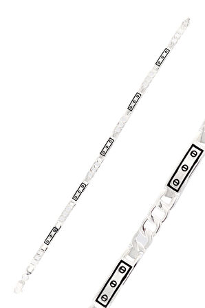 Kilit Tasarım 925 Ayar Saf Gümüş Erkek Bileklik 201024447